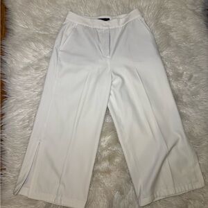 Zara White Cropped Wide Leg Women's Pants